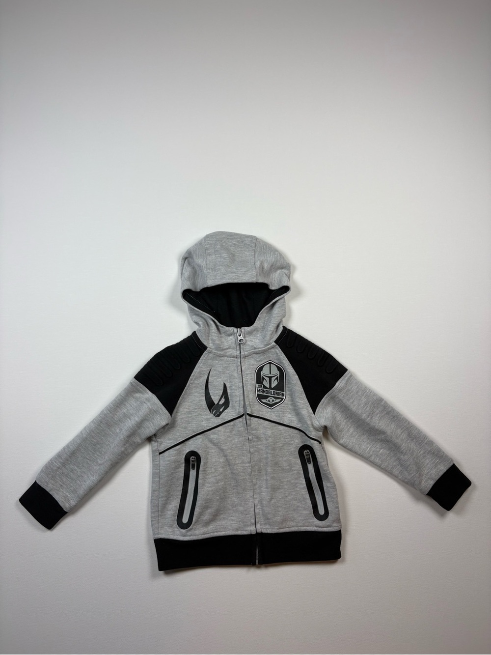 Star Wars Grey and Black Kids Hooded Zip-Up Sweatshirt